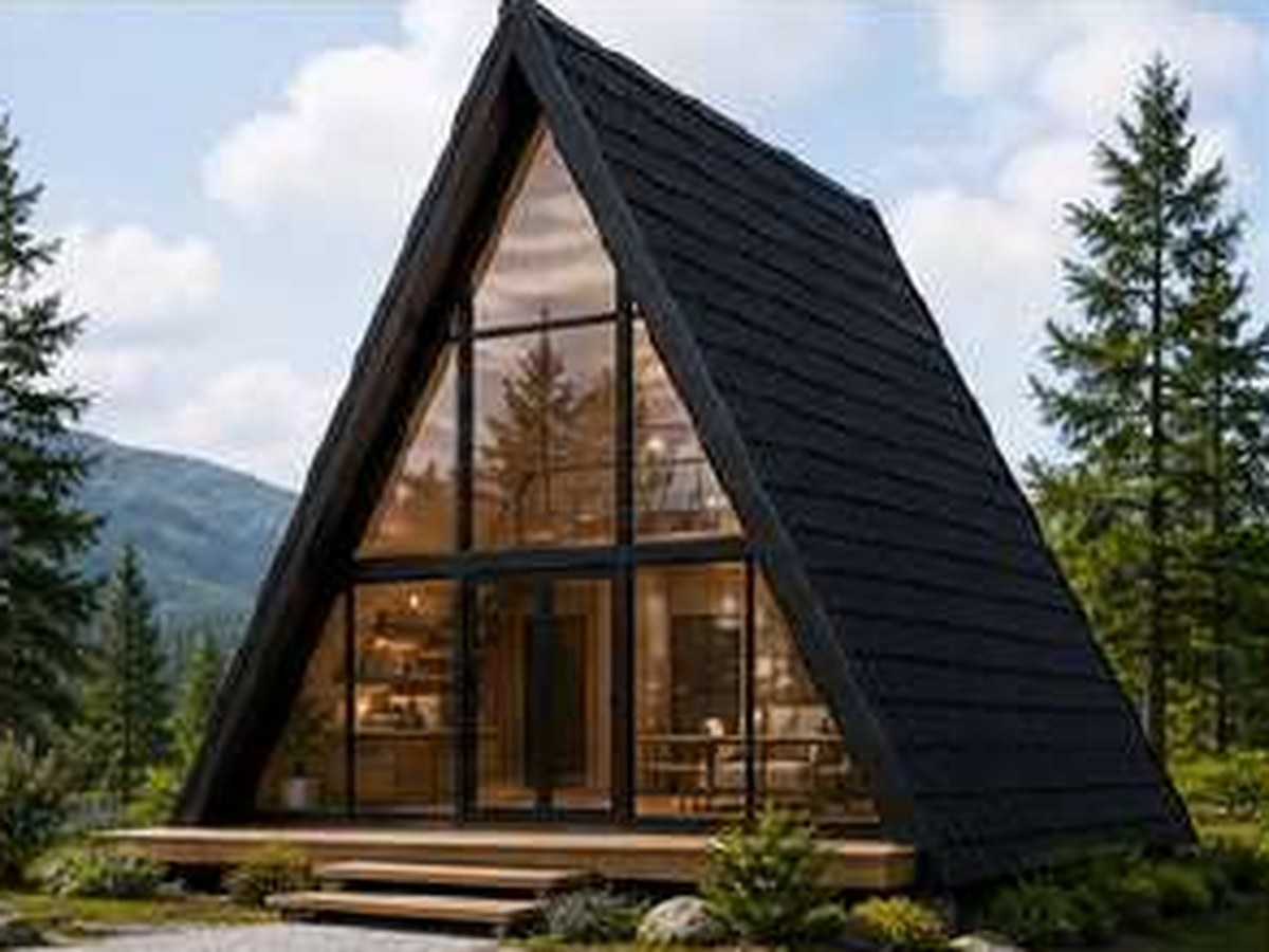 Chalé Apex — A-Frame · mezanino · 6×6